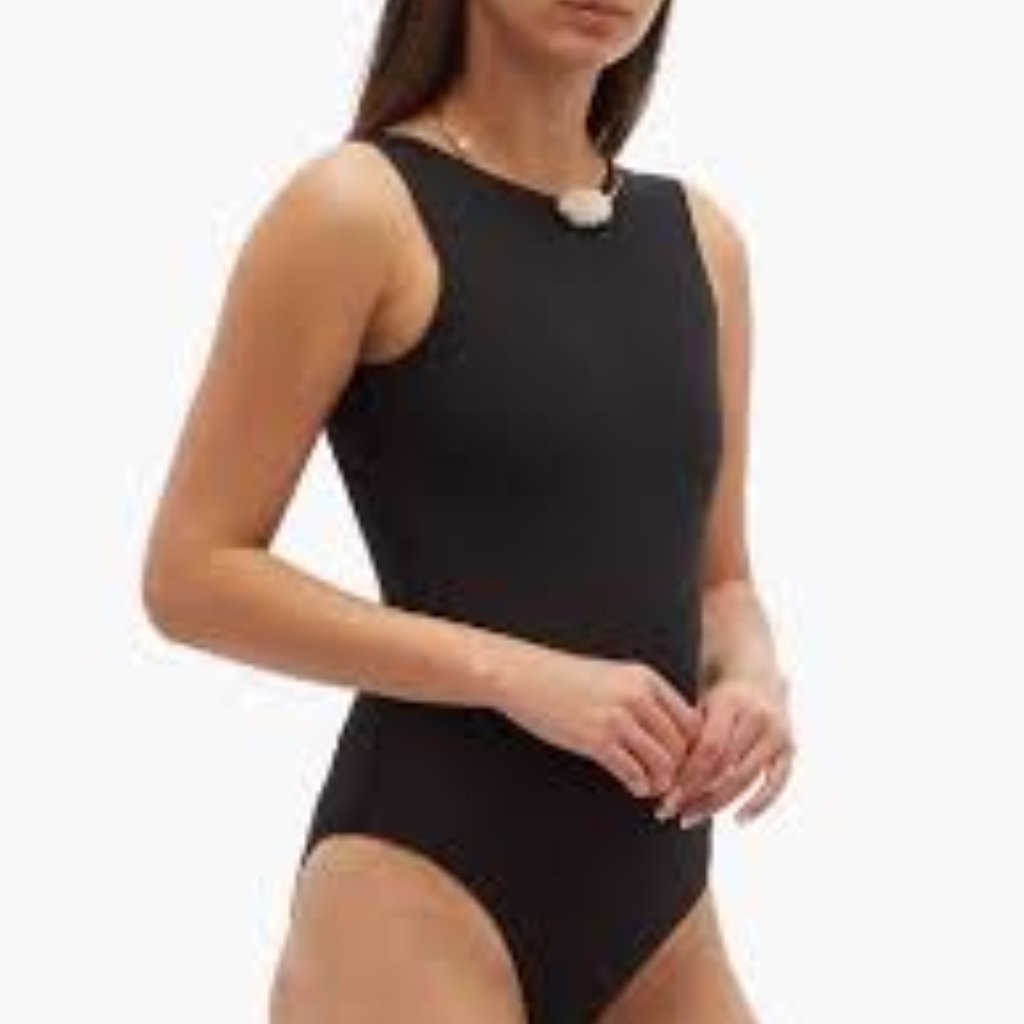 Albus Lumen High Neck Open Back One Piece Swimsuit